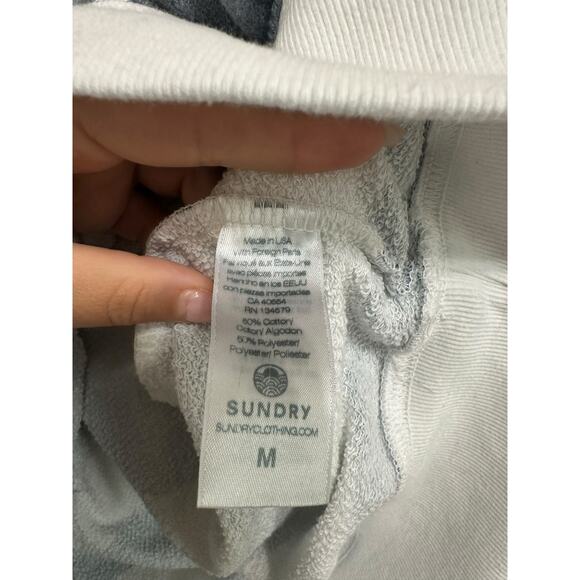 Sundry sail collar grey vintage striped sweatshirt size Medium - Picture 4 of 5